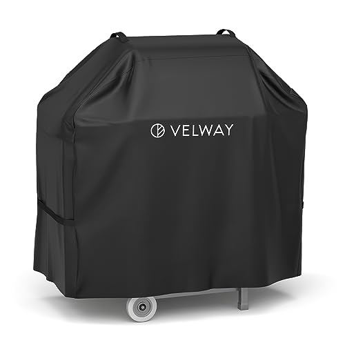 Velway Housse de Barbecue imperméable et résistante - Oxford 300D - Résistante aux UV - Grande Housse de Barbecue à gaz - Coupe-Vent - Protection Contre Les intempéries - avec aération, 117x66x117cm