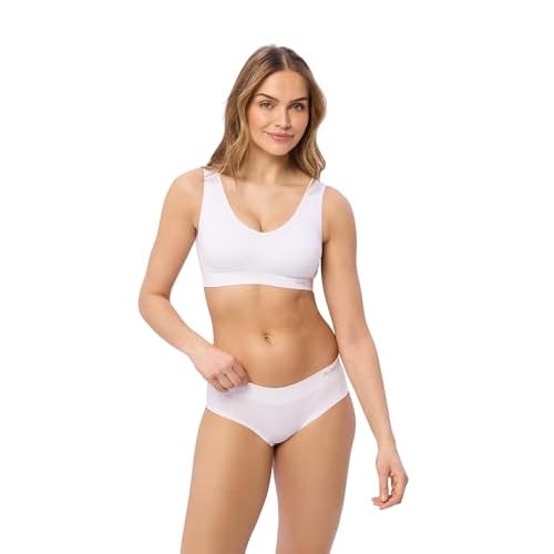 OUDOTA Damen Sport BH Push up Starker Halt Bequem Sport-BH mit Polstern ohne Bügel Bustier Bralette Wohlfühl Yoga Bra Top U-Ausschnitt Blau M 3 BeeDees Damen Bustier Comfee Crop Top weiß | 48/50