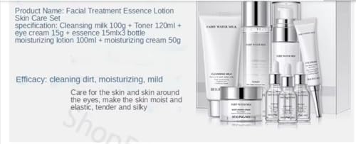 QueenLine fashions QueenLine 8PCS Collagen Facial Cleanser Eye Creams Face Cream Serum Lotion Toner Brightening Moisturizing Skin Care Sets