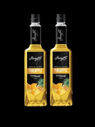 Pineapple Syrup for Coffee - Lattes, Mochas, Smoothies, & Shakes - Ice Slushies, Iced coffee, Pancake & Brownies 33.81*2 Fl. Ounces (2 liter) by Henry Fr. 1977 - Gluten Free (Packaging May Vary) (2 liter, Pineapple)