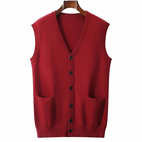 Men's Business Knitted Sweater Vest Casual Large Size Sleeveless V-Neck Button Down Loose Cardigan Vest2