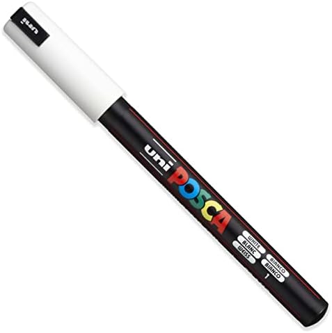 Posca PC-1MR Paint Marker Art Pens - 0.7mm Nib - White Ink - Pack of 2