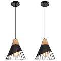 SESIMENT Black Pendant Light, 2 Packs 9.4inch Farmhouse Pendant Light, Kitchen Pendant Light, Industrial Pendant Light, Black Pendant Lights Kitchen Island for Kitchen, Bar, Bedroom