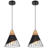 SESIMENT Black Pendant Light, 2 Packs 9.4inch Modern Pendant Lights, Farmhouse Pendant Light, Kitchen Pendant Lighting, Black Pendant Lights Kitchen Island for Living Room, Bar, Bedroom, Office