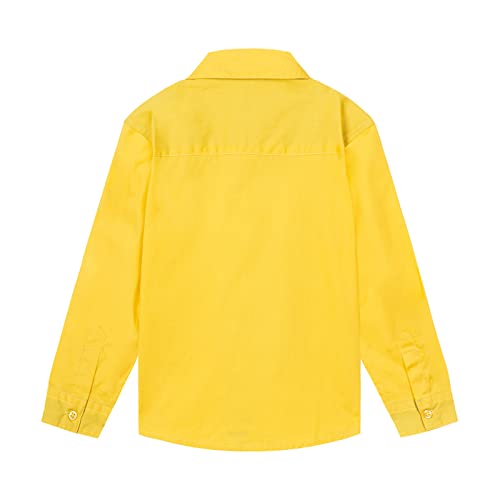 Image of LittleSpring Boys Button Down Long Sleeve Uniform Dress Shirts with Tie