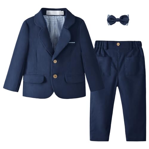 Image of Volunboy Toddler Suit Baby Boy 3 Piece Linen Tuxedo 18M-5T