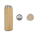 Thermos Cup Vaso de bambú natural de 450 ml de acero inoxidable Liner termo Botella de vacío Termos Botellas aisladas Taza de bambú para té