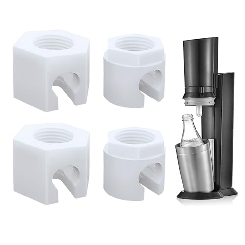 Wefaly Ersatzmutter für Sodastream 4 Stück Ersatzteile für Sodastream Geeignet für CO2-Schlauch-Schnellanschluss Ersatzmuttern für Sodastream Crystal 2.0 Jet Spirit Easy Duo Fizzi Terra