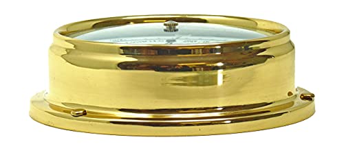 Tabic Traditional Brass Barometer, Heavy Lacquered Brass (1/2Kg), Weather Instrument, Yacht Ship Sailing Clock, Gift, Handmade In England #TOP6