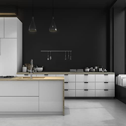 Image of practicalWs 35.4 in x118 in Black Wallpaper Peel and Stick Wallpaper | Shelf Liner Table and Door Reform Decorative