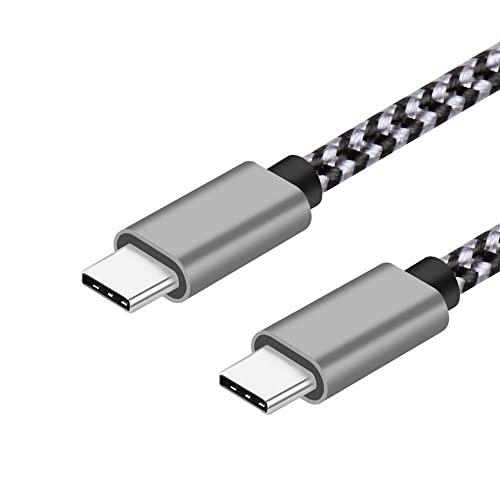 USB C to USB C Charger Cable, 60W Black/Grey Nylon Braided 1.2m, PD Fast Charge Cable Compatible with MacBook, iPad Pro, Samsung Galaxy, Google Pixel, Nintendo Switch, Playstation 5