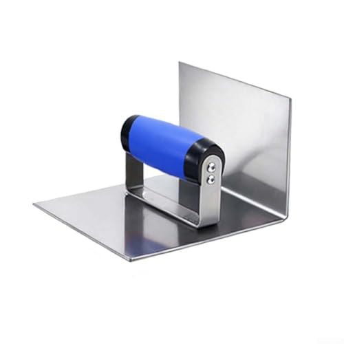 Paleta de esquina de acero inoxidable, paleta de esquina interior y exterior con mango de goma cómodo, herramienta de enlucido interior y exterior portátil (esquina interior)