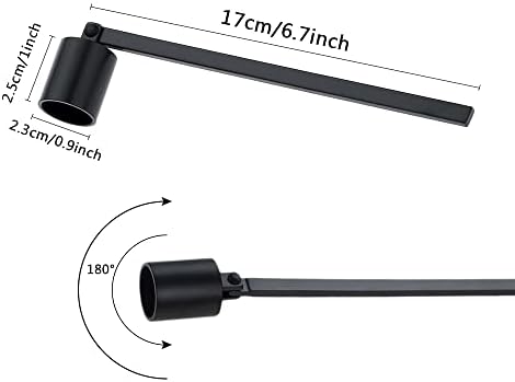 CORTNEY Candle Snuffer, Stainless Steel Candle Snuffer with Long Handle, Foldable Handcrafted Bell Shaped Candle Snuff Snuffers Candle Tool for Most Candles (Black)
