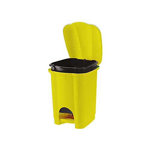 Tontarelli - Pattumiera a Pedale in plastica, 6 Lt, Colore Ambra - 8101536 Carolina