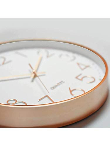 Relógio De Parede Para Cozinha Grande Rose Gold Silencioso