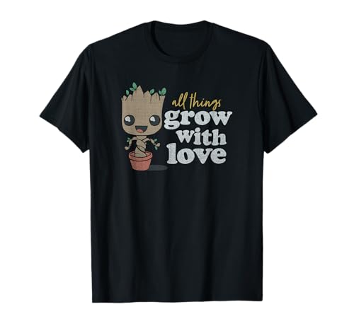 T-shirt Groot Marvel pour homme et femme en coton noir