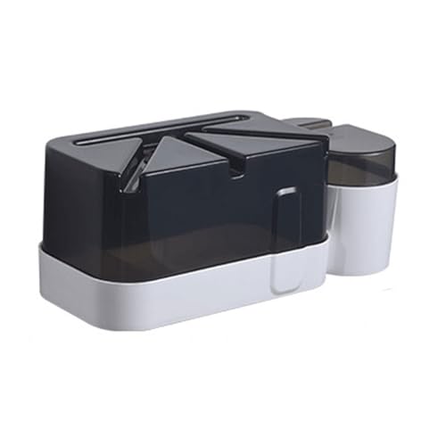Cesta de baño que ahorra espacio, no requiere taladrar, estante de almacenamiento/caja de pañuelos, estante de plástico montado en la pared, suministros de cocina