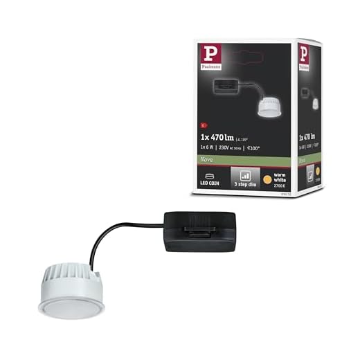 Paulmann 93070 Nova LED Einbauleuchte Modul 3-Step-Dim Coin rund 50mm 6W 470lm 230V 2700K Satin rund dimmbar Deckenspot Kunststoff