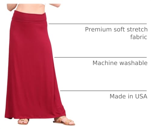 Image of Popana Long Maxi Skirt for Women, Flowy Long Skirts for Women | High Waisted Soft Trendy Rayon, Sundress Convertible Skirt, Long Length Bodycon Maxi Skirt, Petite and Plus Size