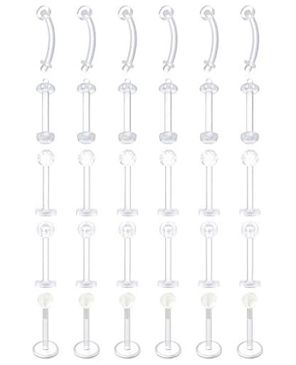 D.Bella 16G Anillos de Labios Transparentes UV Acrílico Flexible Labret Monroe Tragus Pendiente Stud Piercing del Vientre | Ya disponible en tu tienda friki favorita! En mundofriki.es!