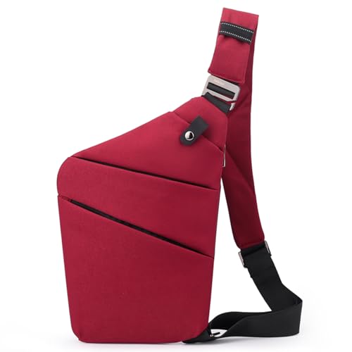Image of Anti Theft Crossbody Bags for Women, Shoulder Bag Anti-theft Design for Travel, Sport (Red - Right Shoulder)