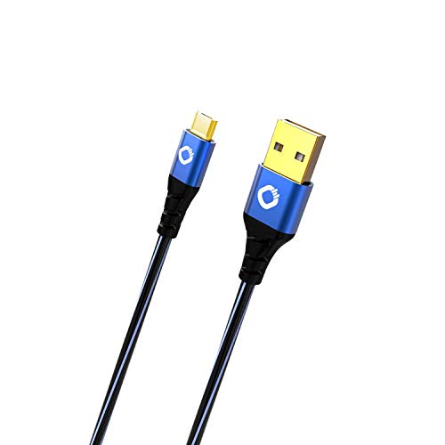 OEHLBACH USB Plus Micro - USB Cable for Android - USB Type A 2.0 to MicroB - PVC Jacket - OFC, Blue/Black - 2.0 m