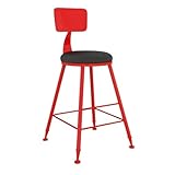 Yinj9562fg Cocina Mesa de Bar Redonda Grande Hierro Colores y sillas for balcón, Tienda té con Leche, taburetes Altos Moderna(Red)