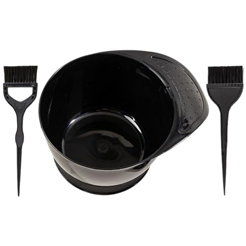 FOMIYES 1 Juego Cepillo y Tazón Para Teñir El Cabello Cepillo Para El Pelo Aplicador De Aceite Para El Cabello Brillo Crema Para Peinar El Cabello Enderezar Bochas Equipo El Plastico Black
