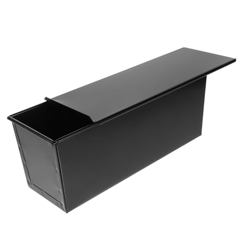 MUCKLILY 1Pc Non Stick Kitchen Toast Baking Box with Lid Iron Loaf Pan for Homemade Bread Cake Baking High Strength Excellent Thermal Conductivity