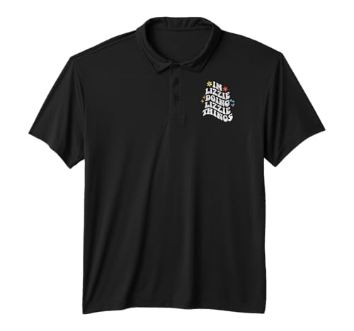 Retro Groovy Im Lizzie Doing Lizzie Things Funny Mother's Performance Polo Shirt