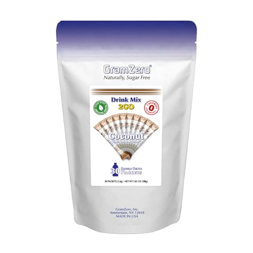 GramZero 2GO Sticks - Coconut, Zero Calorie Sugar Free Drink Mix, Stevia Sweetened, Great For Nutrition Club Loaded Tea To Go Kits