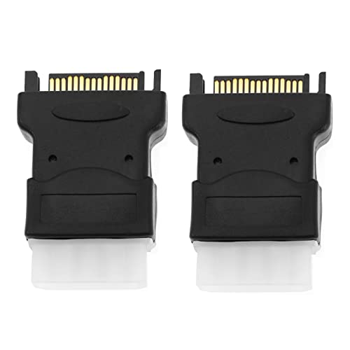 Create idea Lot de 2 adaptateurs 4 Broches mâles IDE Molex vers SATA 15 Broches mâles Molex vers SATA pour Alimentation HHD/SSD/DVD RW/Disque Dur