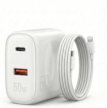Carregador 50W + Cabo Compatível i.Phone, i.Phone X Xr 8 11 12 13...