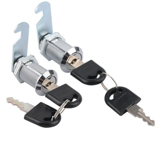 Lot de 4 cylindres de serrure en métal pour armoires, serrures à came avec clé similaire, serrure de tiroir avec 2 plaques de verrouillage différentes (30...