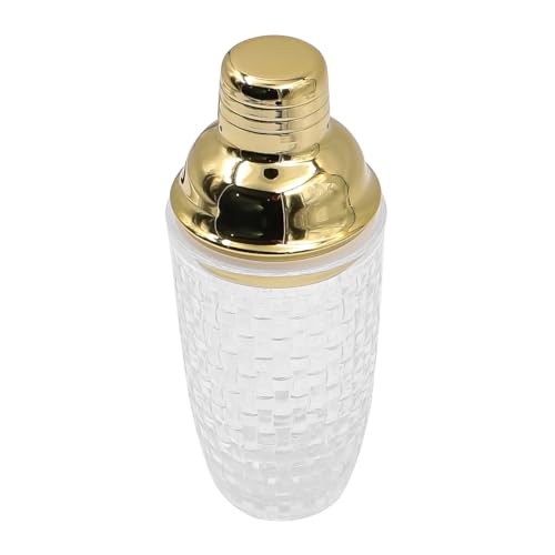 Glass Cocktail Shaker 400ml Drinking Shaker Drink Mixer Bartender Set Strainer Bar Tool Martini Shaker for Home Wedding Kithen Dining Families Golden - Image 3