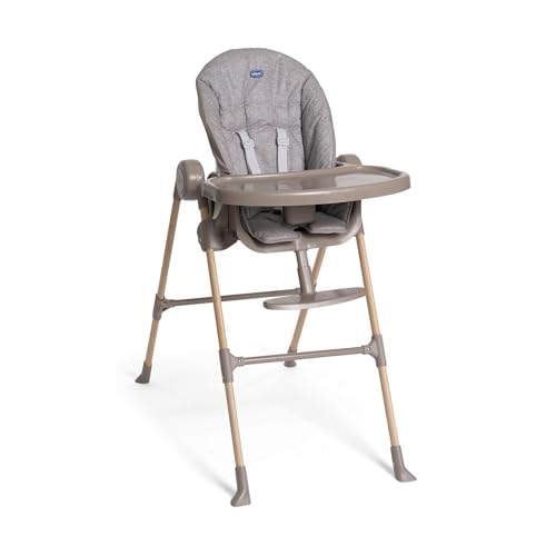 Chicco Polly Essential Chaise Haute pour Bébés de 0 Mois à 15 kg, Chaise haute évolutive, 3 Positions d'Inclinaison, 7 Niveaux de Hauteur, Pliable et Compacte, Tissu...