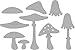 Produktbild Rayher Stanzschablonen Set Pilze, für Kartengestaltung, Scrapbooking und vieles mehr, Set 9 Schablonen, 1,6 - 3,9 cm x 0,9 - 5,0 cm, Prägeschablonen, 50249000