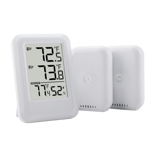 LIXSAZSE 室内温度計 屋外湿度計 7. 低電池警告 ABS屋外気象ステーション 屋内屋外