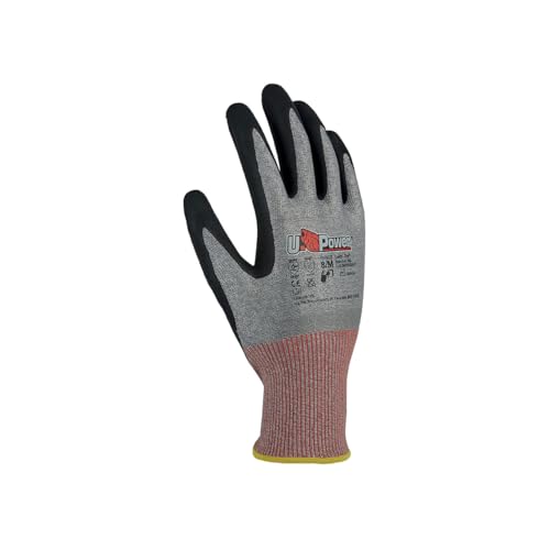 U-Power Mazurka Guanto Da Lavoro Antinfortunistica Supporto Nylon Spandex Spalmatura In Nanoschiuma Di Nitrile U-Bubble Antitaglio F Protezione Rischi Meccanici Rosso 8/M