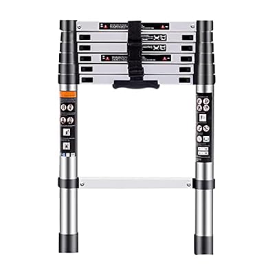 PAIFA Ladders,Telesladder Thickened Aluminum Alloy Loft Ladder Easy to Carry Multifunction Foldable Straight Ladder for Outdoor Indoor Roof Work/20Ft/6M