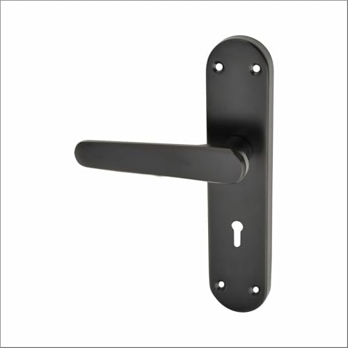 Image of Milton Iron 8 Inch Mortise Lock Set with Lock Handle, Black, MHI-584