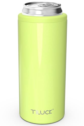 TILUCK Skinny Can Cooler, Stainless Steel Insulated Slim Cans, 12 oz