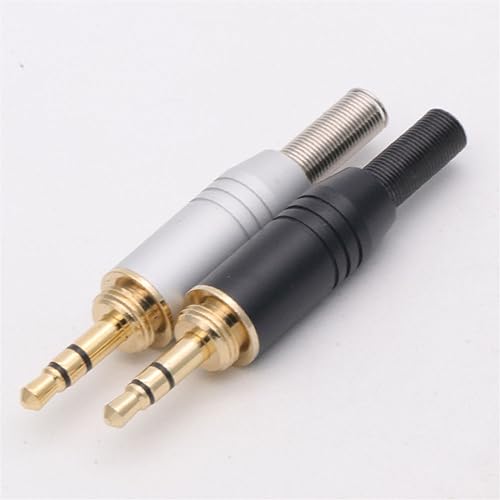Conector estéreo de 3,5 mm macho con muelle y tubo de aluminio plateado pack de 10 unidades 4