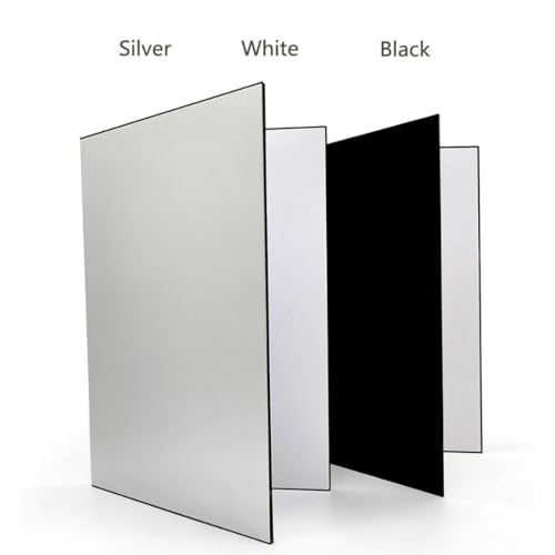 Image of SMILEDRIVE 3-in-1 Photography Reflector Board, Black White Silver, 42x30cm | Foldable Light Diffuser, For Product Photography, Camera Reflector Panel, Still Life & Tabletop Shoots