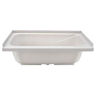 RecPro Bathtub | Durable Replacement 40" x 24" | Camper Trailer RV Tub | Alpha | Tub | Parchment or White (White - with Drain Stopper)
