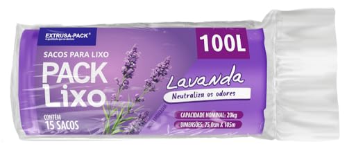 Saco De Lixo PACK LIXO Lavanda 100 Litros - Sacos de lixo perfumardos que neutralizam o odor