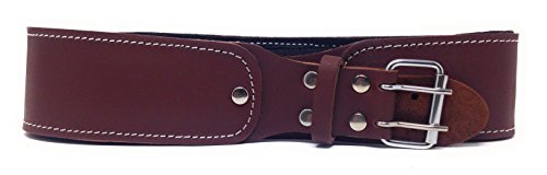 Cowhide Grain leather foam padded weight lifting/work belt, color brown, Size Large (48