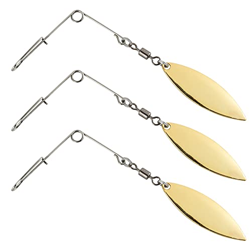 Dr.Fish 20 Pack Fishing Spinnerbait Wire with Willow Blade Lure Making Supplies Jig Spinners Spinner Shaft Bass Fishing Lure Spinnerbait Making Accessories #4