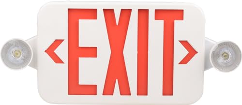 ciata lighting all led decorative red exit sign & emergency light combo with battery backup