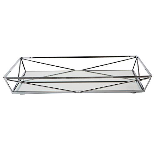 Home Details Large Geometric Mirrored Vanity Tray | Dimensions: 15.75